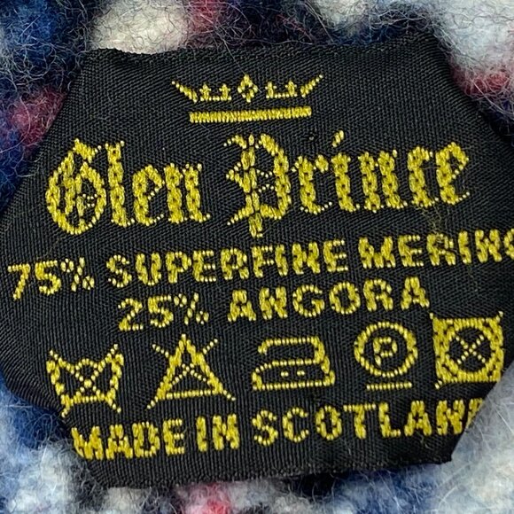 Glen Prince Scarf Superfine Merino Angora 75% 25% 38 x 7 in Plaid Pattern - Picture 3 of 4